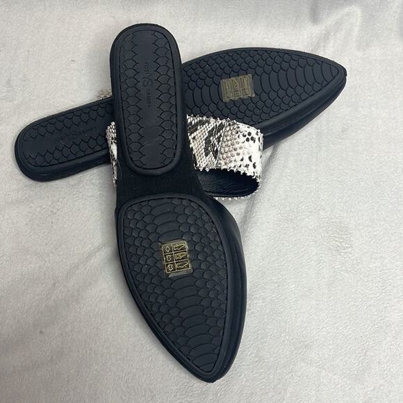 Yosi Samra Black and Snake Print Sandals - Picture 3 of 3